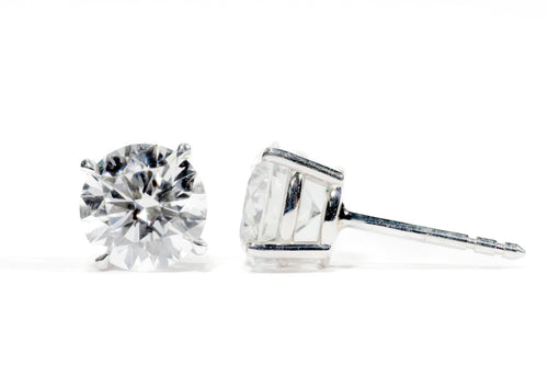 2 Carat D-VVS Lab Diamond Stud Earrings